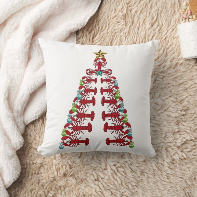 Lobster Christmas tree cute party ugly cute pillow (Blanket)
