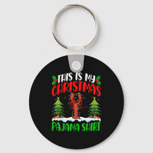 Lobster Christmas Tree Pajama Shirt Lobster Xmas L Key Ring