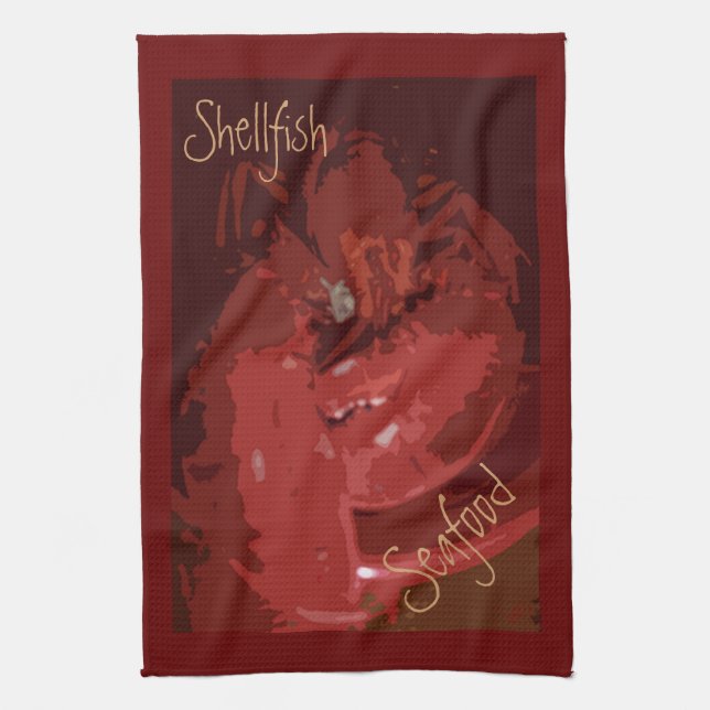 Lobster Claws Shellfish Seafood Tea Towel (Vertical)