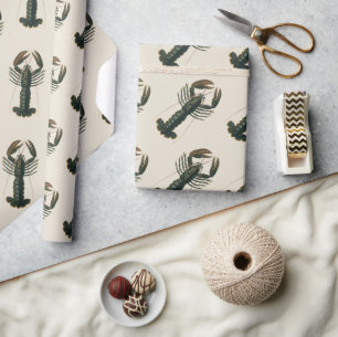 Lobster Claws Vintage Marine Ocean Life Crustacean Wrapping Paper