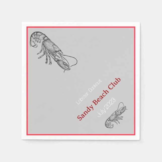 Lobster cookout napkin (Front)
