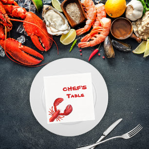 Lobster crawfish boil party red white napkin