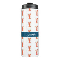 Lobster Crawfish Crustacean Watercolor Monogrammed