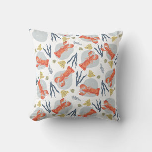 Lobster Crawfish Seafood Under Water Pattern Cushion