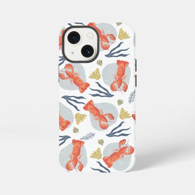 Lobster Crawfish Seafood Under Water Pattern iPhone Case (Back)