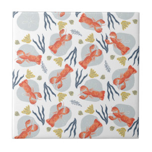 Lobster Crawfish Seafood Under Water Pattern Tile