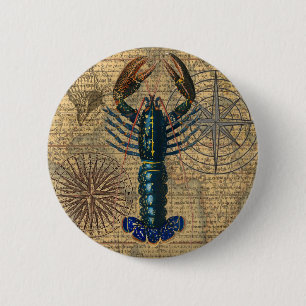 Lobster Crawfish Shellfish Seafood Ocean 6 Cm Round Badge