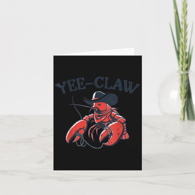 Lobster Crayfish Yee Claw Funny Crawfish Pun Men W Card (Front)