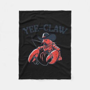Lobster Crayfish Yee Claw Funny Crawfish Pun Men W Fleece Blanket