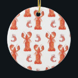Lobster Crustacean Watercolor Painted Pattern  Ceramic Tree Decoration<br><div class="desc">Hand Painted Original Art of a Lobster Illustration</div>