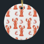 Lobster Crustacean Watercolor Painted Pattern  Ceramic Tree Decoration<br><div class="desc">Hand Painted Original Art of a Lobster Illustration</div>