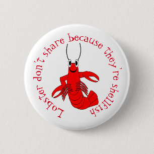 Lobster Design 6 Cm Round Badge