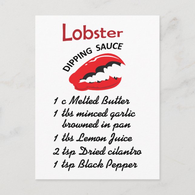 Lobster Dipping Sauce Postcard (Front)
