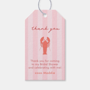 Lobster Doodle Pink Red Bridal Shower Favor Tags