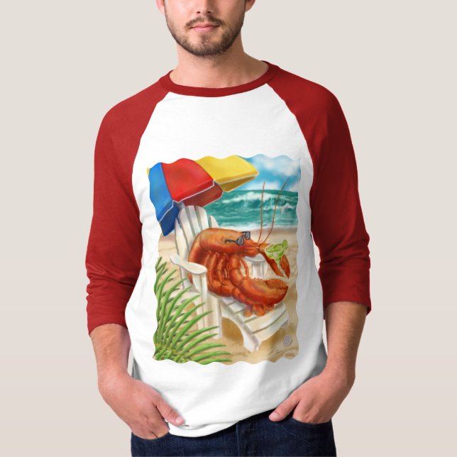 Lobster Drinking Margarita T-Shirt (Front)