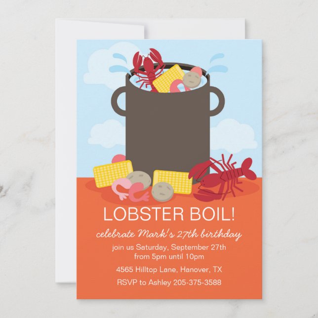 Lobster Feast Party Invitation (Front)