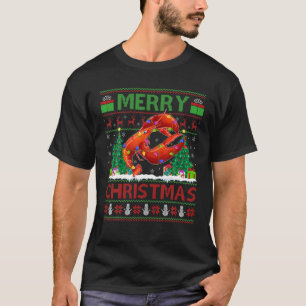 Lobster Fish Lover Xmas Lighting Ugly Lobster Chri T-Shirt