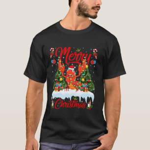 Lobster Fish Merry Christmas Tree Lights Santa Lob T-Shirt