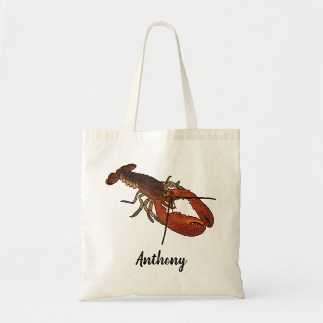 Lobster Graphic Personalised Tote Bag (Front)