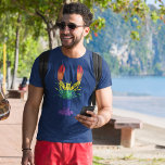 Lobster Graphic with Pride Rainbow Stripes T-Shirt<br><div class="desc">This colourful lobster sports rainbow stripes in red,  orange,  yellow,  green,  blue and purple.</div>