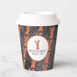 Lobster Hand Watercolor Seafood Crab Boil Rustic Paper Cups