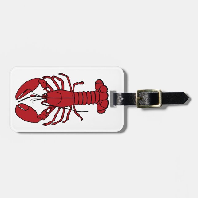 lobster is red luggage tag (Front Horizontal)