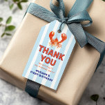 Lobster Kids Birthday Thank You Gift Tags<br><div class="desc">Kids birthday thank you gift tags featuring an enchanting lobster and a chic striped blue and white background provide a stylish way to express your gratitude. The customisable text template allows for a quick and easy personal touch for each guest. These tags are ideal for any ocean-themed or beach party....</div>