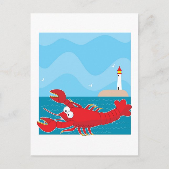 Lobster Light House Postcard (Front)