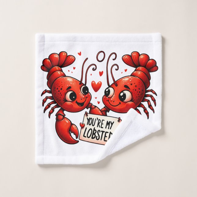 Lobster Love Puns Wash Cloth (Wash Cloth)