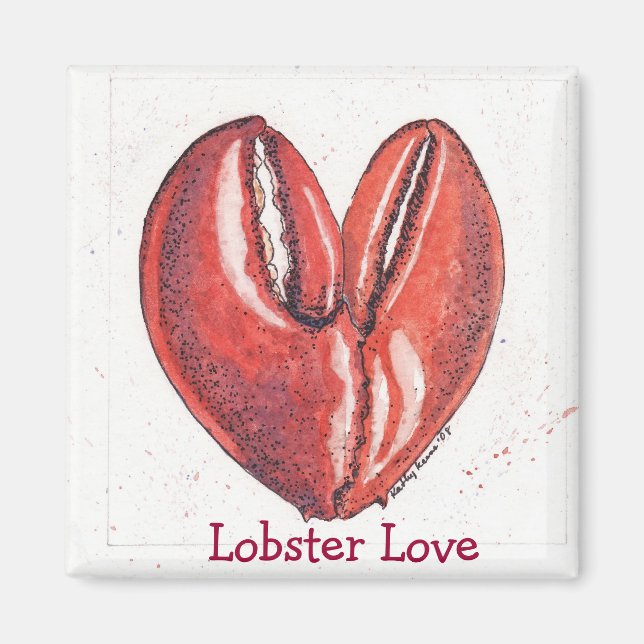 Lobster Love Square Magnet (Front)