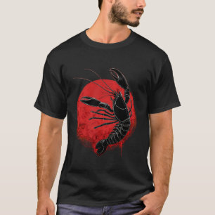Lobster Lover Artwork Sea Ocean Animal Motif Spiny T-Shirt