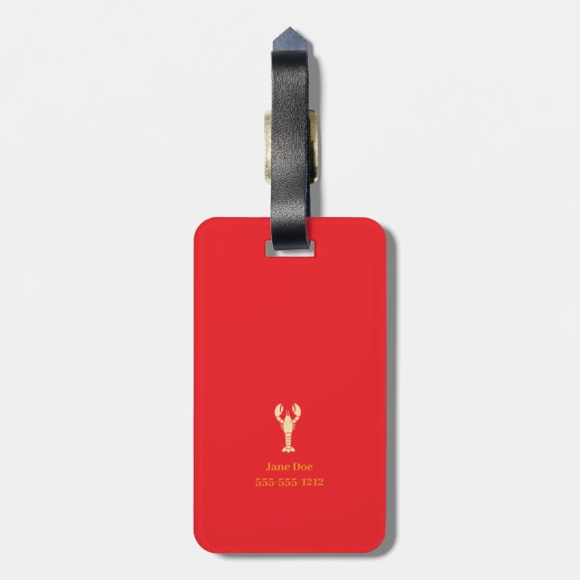 Lobster Luggage Tag (Back Vertical)