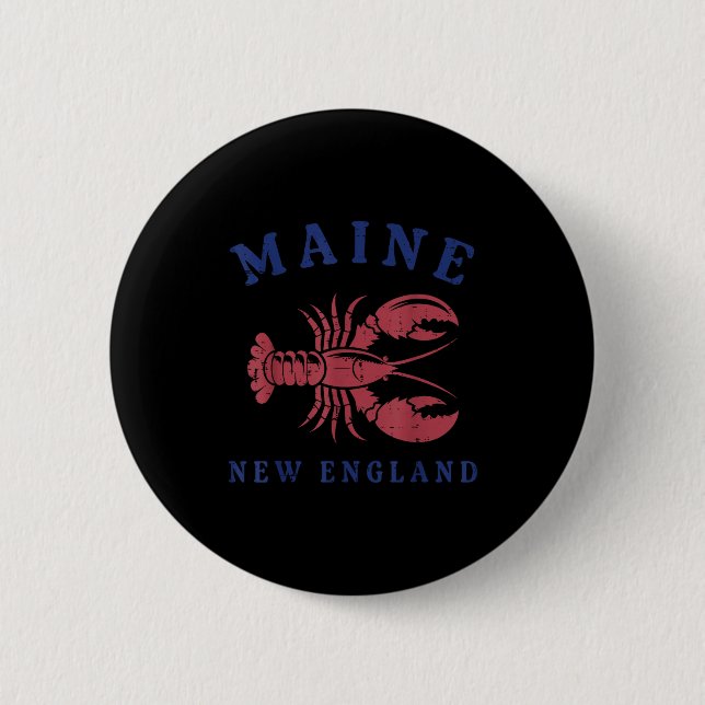Lobster Maine New England Cool Seafood Lover Men W 6 Cm Round Badge (Front)
