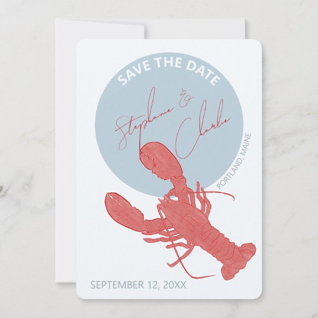 Lobster Maine Wedding Save The Date  Invitation (Front)