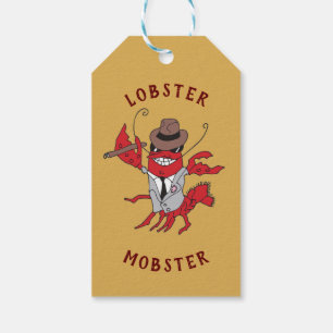 Lobster Mobster 🦞 Funny Cartoon Gangster Gift Tags
