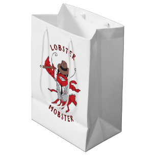 Lobster Mobster 🦞 Funny Cartoon Gangster Medium Gift Bag