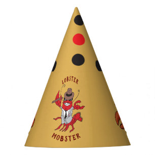 Lobster Mobster 🦞 Funny Cartoon Gangster Party Hat