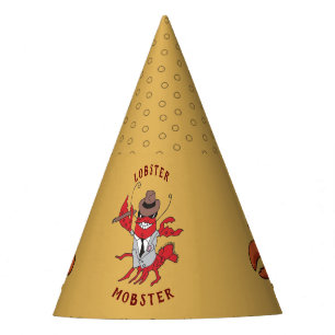 Lobster Mobster 🦞 Funny Cartoon Gangster Party Hat