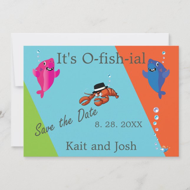 Lobster Mobster Wedding Fish Theme Invitation (Front)