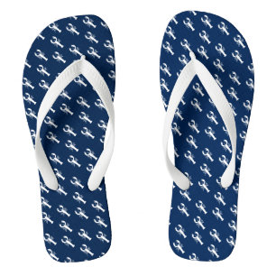 Lobster navy blue white pattern jandals