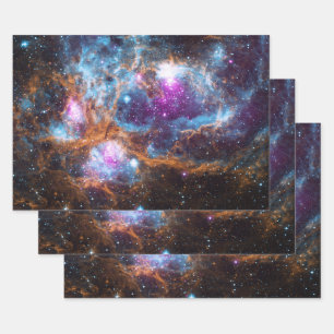 Lobster Nebula - Cosmic Winter Wonderland Wrapping Paper Sheet
