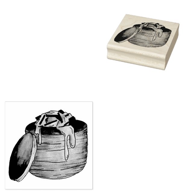 Lobster Newburg Newberg Retro Seafood Puff Pastry  Rubber Stamp (Stamped)