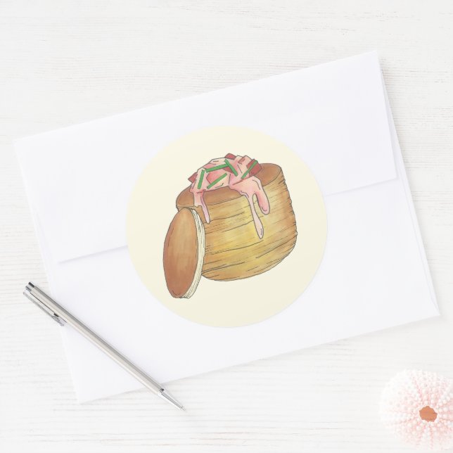 Lobster Newburg Newberg Retro Seafood Vol-Au-Vent Classic Round Sticker (Envelope)