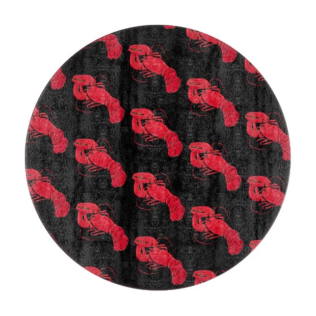 Lobster on Black Background by Marsden Hartley Cutting Board (Front)