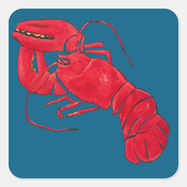 Lobster on Blue Background by Marsden Hartley Square Sticker (Front)