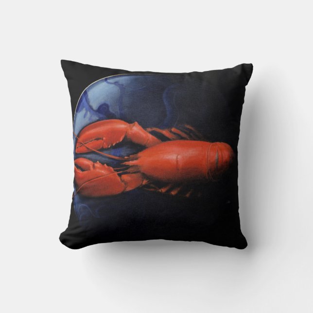 Lobster on Tiffany Plate Cushion (Front)