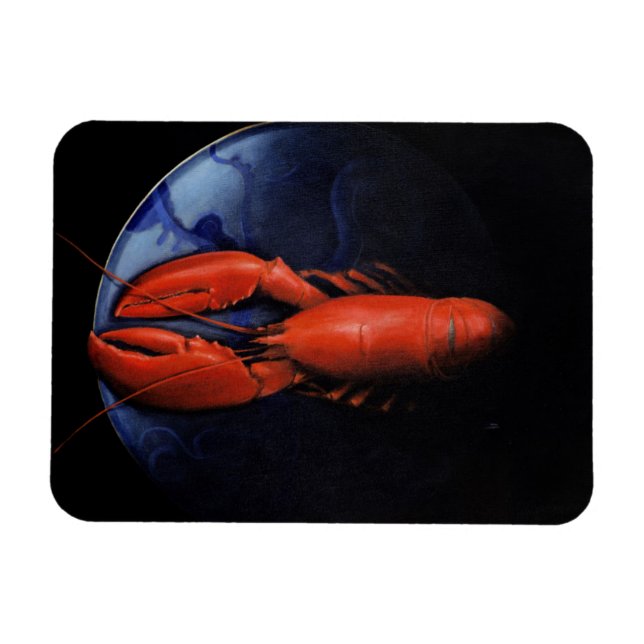 Lobster on Tiffany Plate Magnet (Horizontal)