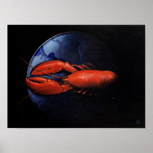 Lobster on Tiffany Plate Poster
