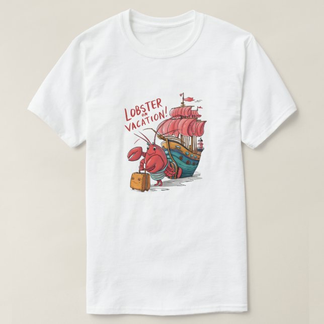 Lobster on Vacation T-Shirt (Design Front)