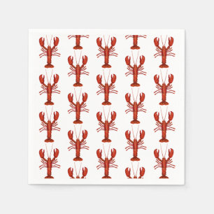 Lobster Painting Nautical Pattern Coastal Napkin